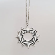Load image into Gallery viewer, Sterling Silver Spikey Sunburst Pendant -- EF0181
